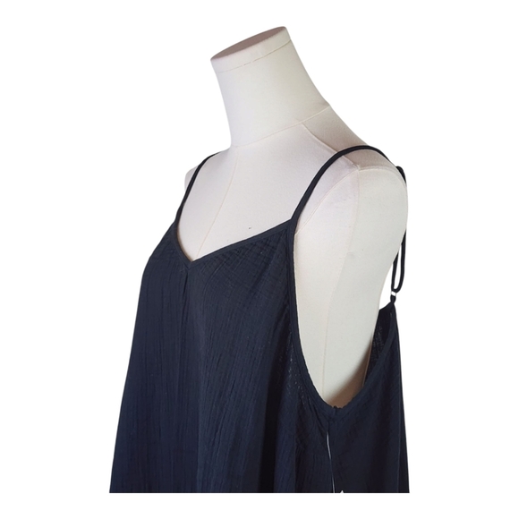 Wonderly 3X NWT Navy Tie-Dye Maxi Dress 100% Cotton Boho Adjustable Straps - Picture 2 of 9